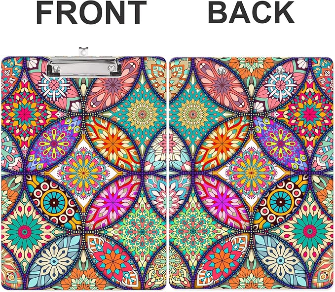 Fashion Clipboard, A4 Letter Size Wooden Decorative Clipboards for Teacher, Nurse, Doctor,Student and Kids, Cute Design for Standard Size 12.2" x 8.9" (C-Colorful Flower)