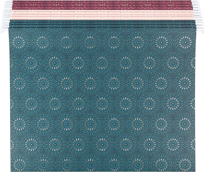 U Brands Fashion Hanging File Folders, Office Supplies, 6 Count