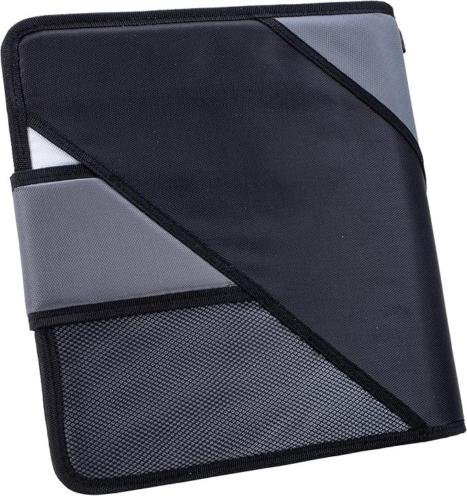 Case-It Open Tab Velcro Closure 2-Inch Binder, 5-Color Tabbed Expanding File, S-826-A Jet Black, 4 Pack