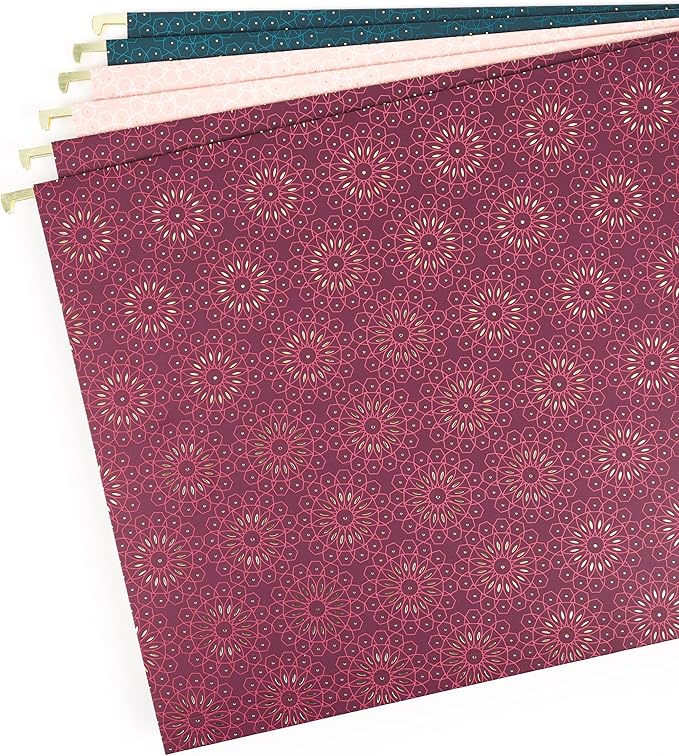 U Brands Fashion Hanging File Folders, Office Supplies, 6 Count