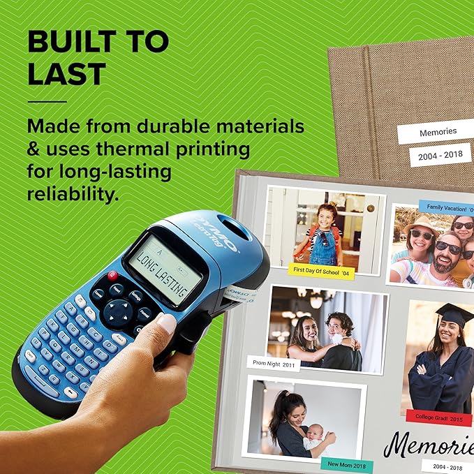 DYMO Label Maker Machine with Tape - 100H LetraTag Handheld, Comes with 3 LT label tapes. Great for Home & Office Organization