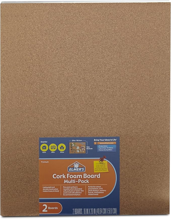 Elmer's Foam Board, Black, 16x20 Inch, Pack of 2