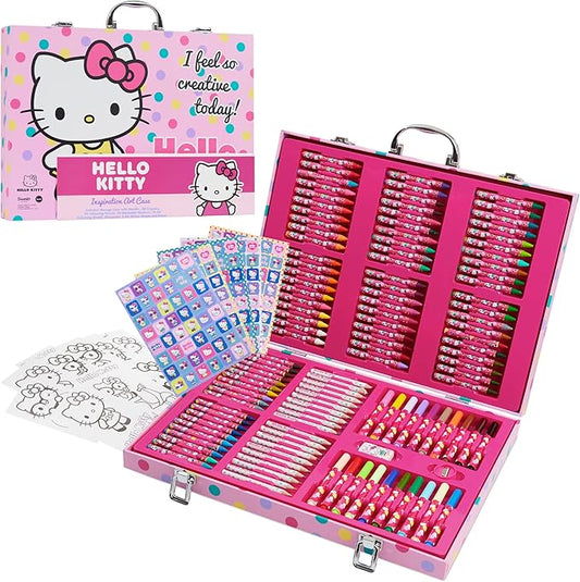 Hello Kitty Colored Pencils Art Supplies Drawing Kit School Supplies Painting Girls Drawing Pencils Art Kit Travel Case with Crayons Arts and Crafts for Kids 4-12