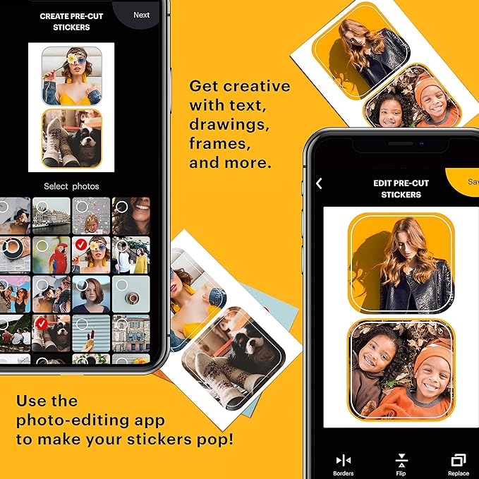 Zink KODAK 2”x3” Premium Pre-Cut Sticker Photo Paper (30 Sheets) Compatible with All KODAK 2x3” Instant Print Products – Except Printomatic