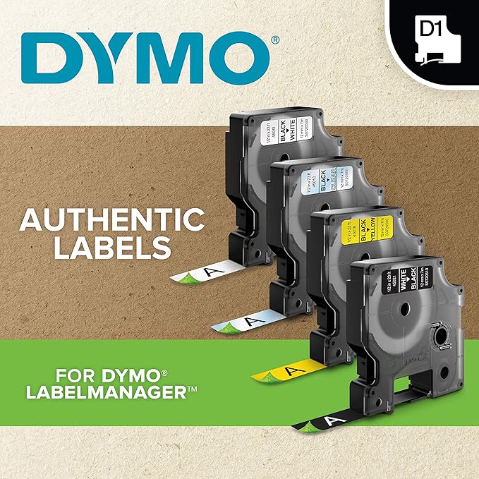 DYMO Standard D1 45800 Labeling Tape (Black Print on Clear Tape, 3/4'' W x 23' L, 1 Cartridge), DYMO Authentic