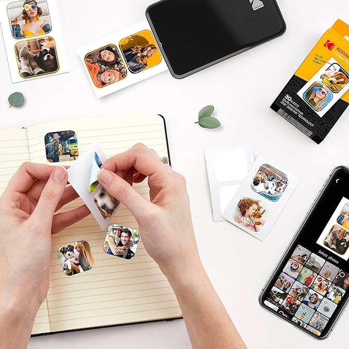 Zink KODAK 2”x3” Premium Pre-Cut Sticker Photo Paper (30 Sheets) Compatible with All KODAK 2x3” Instant Print Products – Except Printomatic