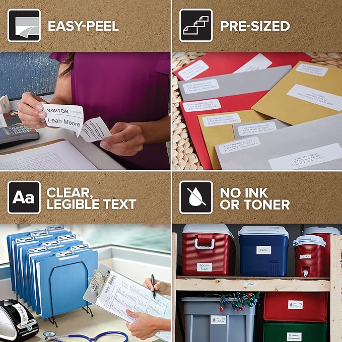 DYMO LW Durable Industrial Labels for LabelWriter Label Printers, White Poly, 2-5/16” x 7-1/2”, Roll of 170 (1933087)