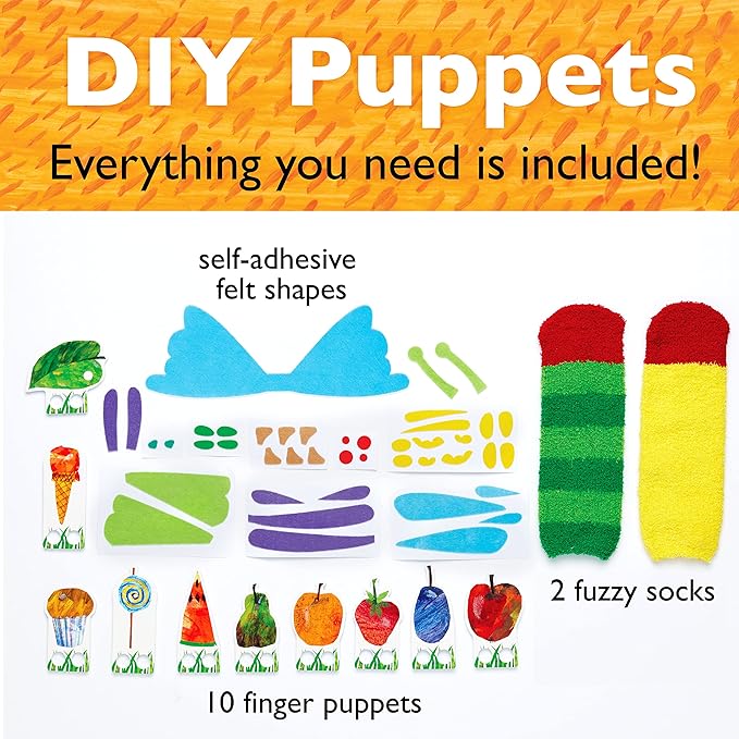 Creativity for Kids The Very Hungry Caterpillar Story Puppets: Sock Puppet Kit for Toddlers from The World of Eric Carle, Crafts for Kids (Ages 3+)