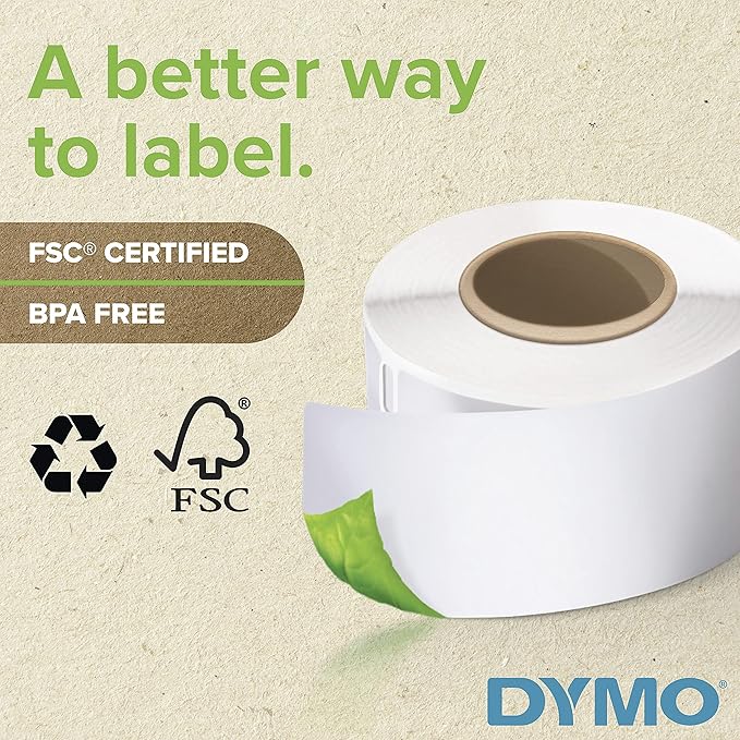 DYMO Authentic LW 2-Up Price Tag Labels, DYMO Labels for LabelWriter Label Printers, 3/8" x 3/4", 1 Roll of 1500