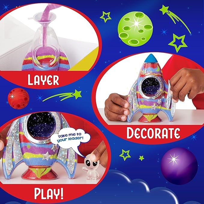 Creativity for Kids Sand Art Kit: Rocket Ship - DIY Kids Space Toys, Easter Basket Stuffers & Gifts for Boys (Ages 6+)