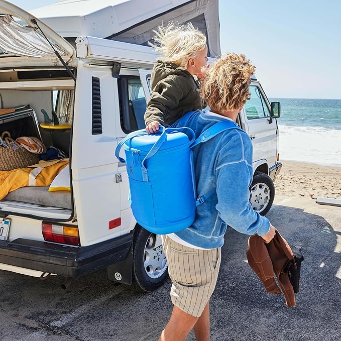 Hydro Flask Cooler Backpack - Insulated Portable Soft Cooler - 20 L Capacity in Cascade and Surf Blue
