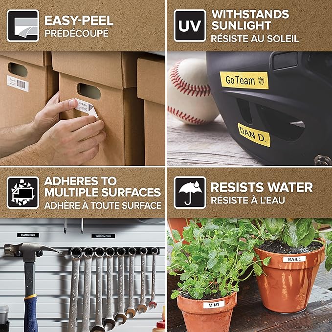 DYMO Authentic D1 Labels | Black Print on Clear Tape | 19 mm x 7 m | Self-Adhesive Labels for LabelManager Label Makers | Made in Europe