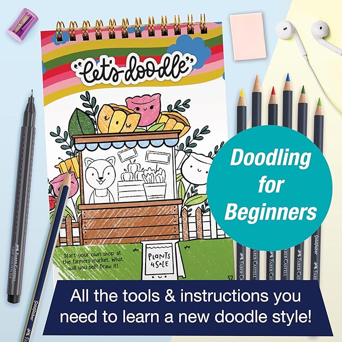 Faber-Castell Learn to Draw Enchanted Forest: Step-by-Step Drawing Kit with 100+ Activities, Goldfaber Colored Pencils, Stickers & More | Screen-Free Art Gift for Kids, Tweens & Beginners (Ages 8+)