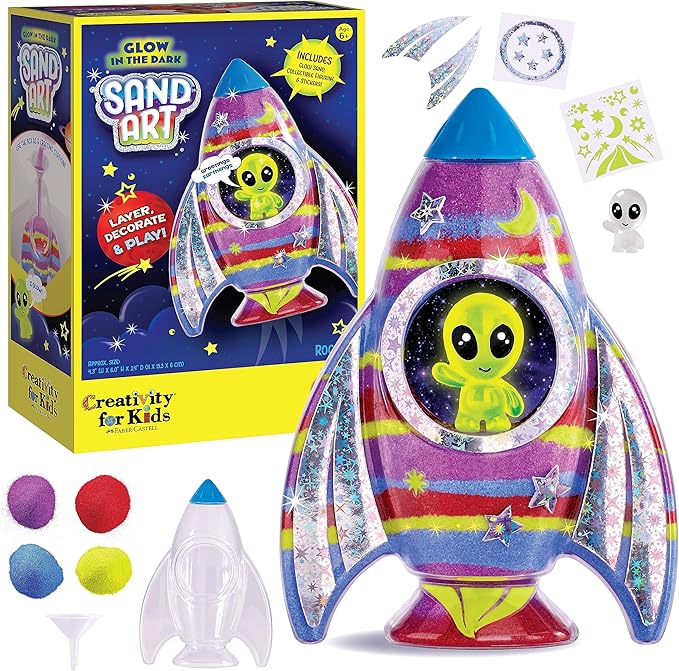 Creativity for Kids Sand Art Kit: Rocket Ship - DIY Kids Space Toys, Easter Basket Stuffers & Gifts for Boys (Ages 6+)
