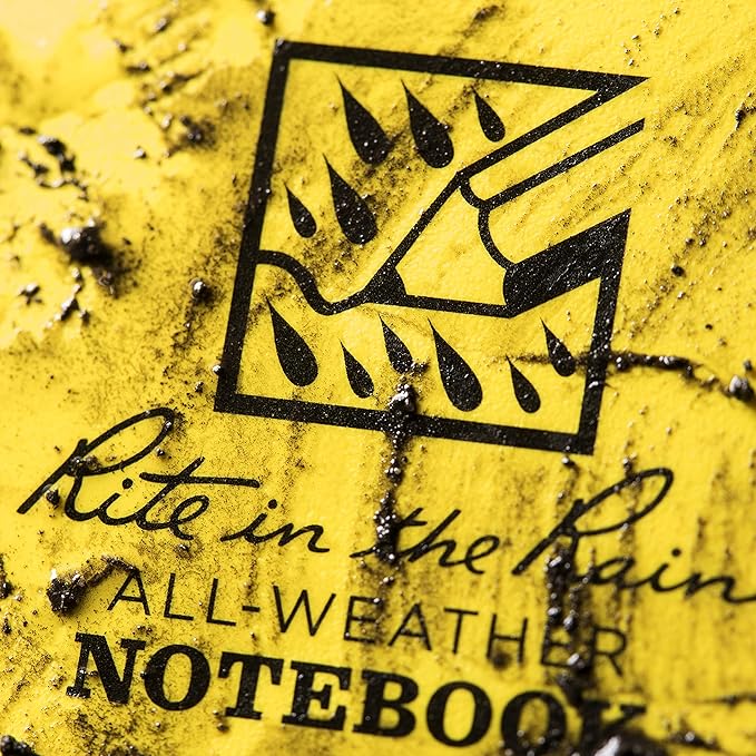 Rite in the Rain Weatherproof Side Spiral Notebook, 4.625" x 7", Yellow Cover, Universal Pattern (No. 373)