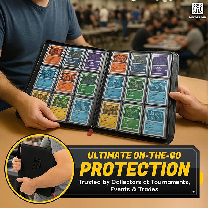 Toploader Binder | Holds 252 Toploaders | 9-Pocket | Ringless Double-Sided Pockets | Includes Collector Tweezers & Gloves | Premium Top Loader Binder for Trading Cards, Pokemon, Yu-Gi-Oh & TCG
