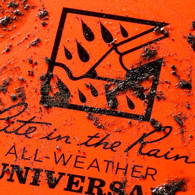 Rite in the Rain Weatherproof Side Spiral Notebook, 4.625" x 7", Orange Cover, Universal Pattern, 3 Pack (No. OR73L3)