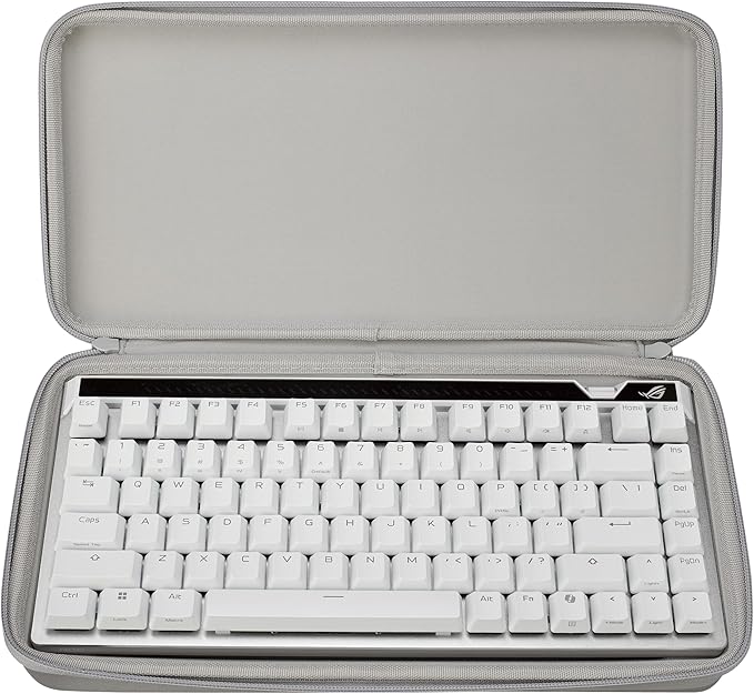 ASUS ROG Falchion Ace 75 HE Wired Analog/Hall Effect Gaming Keyboard – 75% TKL, USB, Hot Swappable HFX V2 Magnetic Switch, Rapid Trigger, 8KHz Polling, ABS Keycap, Carry Case, Web-based Config – White