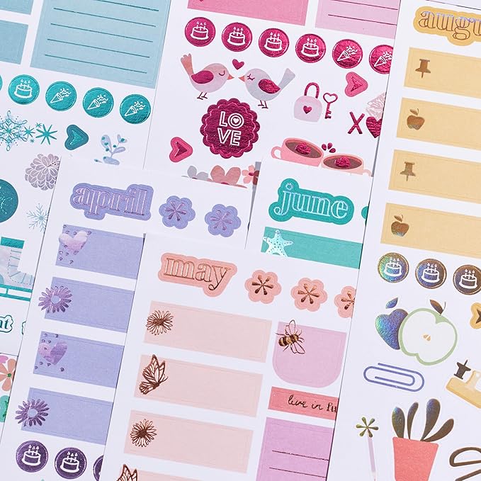 Erin Condren Monthly Sticker Book - Edition 10, Seasonal Stickers for Planning and Decorating, 478 Total Stickers, Sticker Book Collection