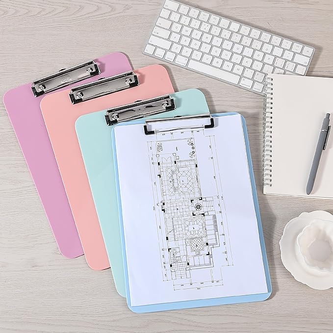 Mr. Pen- Plastic Clipboard, 12.5" x 9", 2 Pack, Clipboard Plastic, Low-Profile Metal Clip with Retractable Hanging Hole