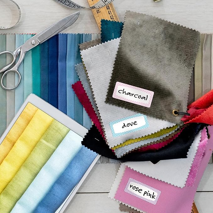 Avery No-Iron Fabric Name Labels, Soft Pastels Preprinted Designs, Handwrite Only, 24 Preprinted Labels (40775)