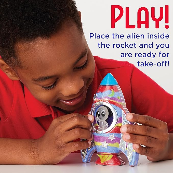 Creativity for Kids Sand Art Kit: Rocket Ship - DIY Kids Space Toys, Easter Basket Stuffers & Gifts for Boys (Ages 6+)