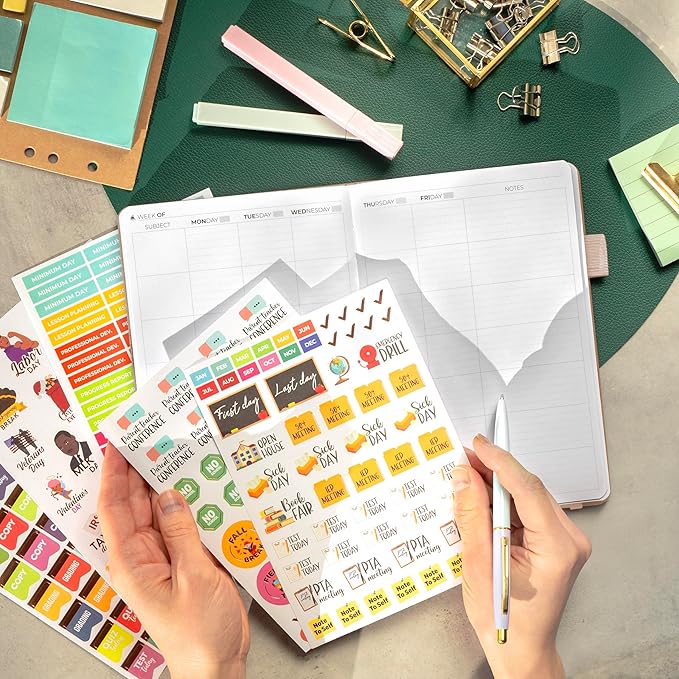 Clever Fox Teacher Planner – School Year Planner with Calendars & Lesson Plans – Teacher Plan Book for Classroom & Homeschool Organization - Undated, A5 Size, Hardcover (Rose Gold)