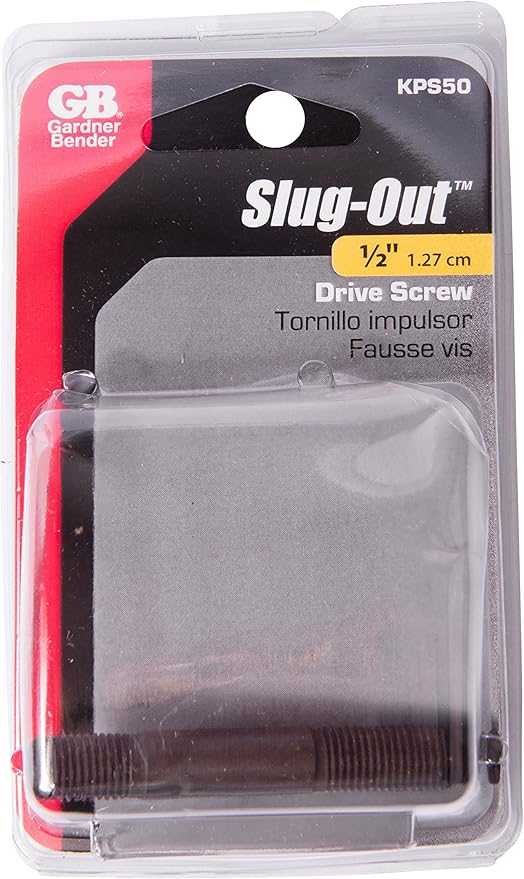 Gardner Bender KPS50 Slug-Out Individual Contractor Drive Screw/Pull Rod/Draw Stud, 2½ x ⅜", Use with Punch & Die, Knockout Punches 10 AWG Mild Steel & 12 AWG Stainless Steel Conduit