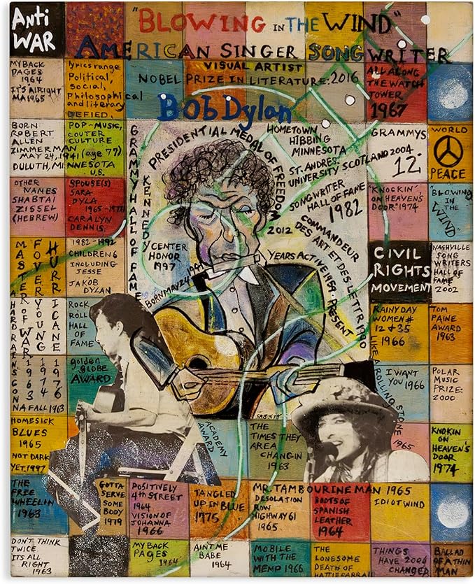 Stupell Industries Bob Dylan Collage Canvas Wall Art Design by Sabin, 30 x 40