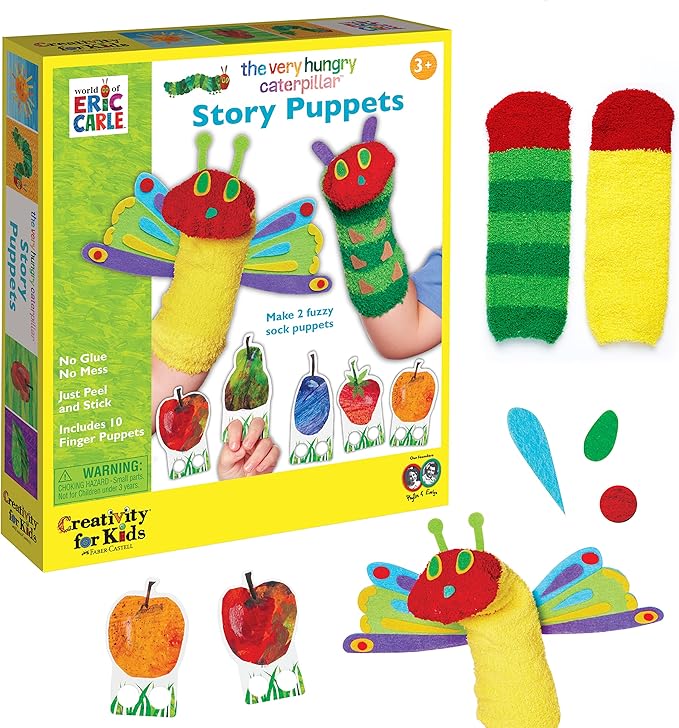 Creativity for Kids The Very Hungry Caterpillar Story Puppets: Sock Puppet Kit for Toddlers from The World of Eric Carle, Crafts for Kids (Ages 3+)