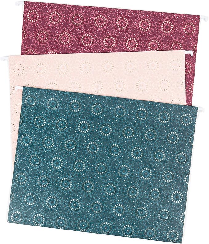 U Brands Fashion Hanging File Folders, Office Supplies, 6 Count