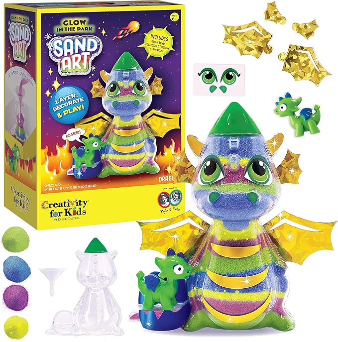 Creativity for Kids Sand Art Kit for Kids: Dragon - Arts and Crafts for Kids, Small Easter Basket Stuffer Gifts (Ages 6+)