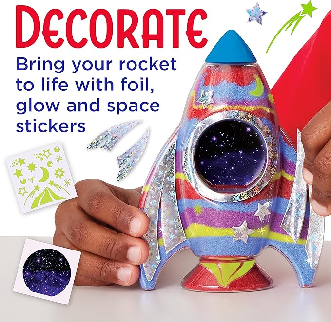 Creativity for Kids Sand Art Kit: Rocket Ship - DIY Kids Space Toys, Easter Basket Stuffers & Gifts for Boys (Ages 6+)