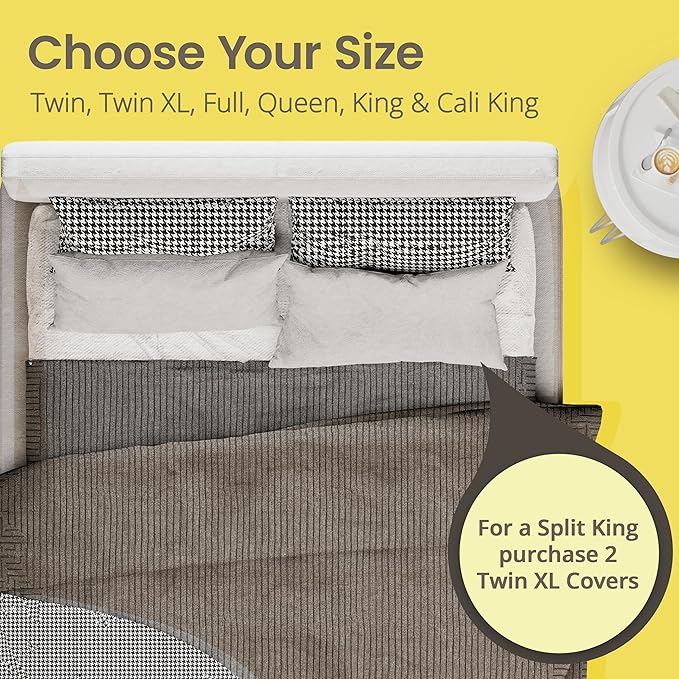 SafeRest Waterproof Mattress Protector Twin XL Size – Absorbent Breathable Soft Fitted Bed Cover with 18" Deep Stretchable Pockets – Machine Washable Twin XL Mattress Cover