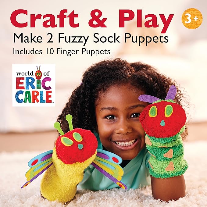 Creativity for Kids The Very Hungry Caterpillar Story Puppets: Sock Puppet Kit for Toddlers from The World of Eric Carle, Crafts for Kids (Ages 3+)