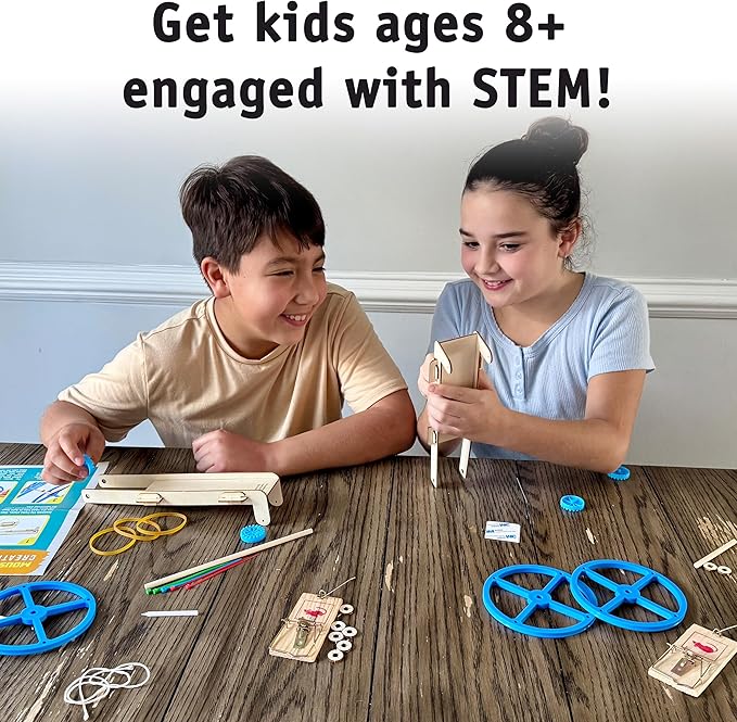 Mousetrap Car Kit (2-Pack) – Hands-On Physics & Engineering STEM Kits for Classroom Projects, Force & Motion Experiments, Elementary and Middle School Science Lessons, Ages 8 and up