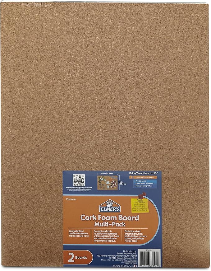 Elmer's Foam Board, Black, 16x20 Inch, Pack of 2